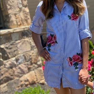 Floral button down dress